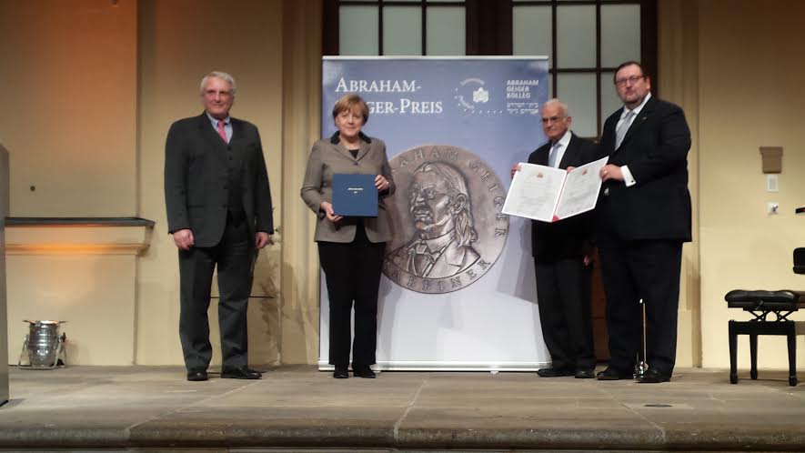 Uroczystości w Muzeum Żydowskim w Berlinie z okazji wręczenia nagrody Abrahama Geigera Kanclerz Niemiec dr Angeli Merkel.