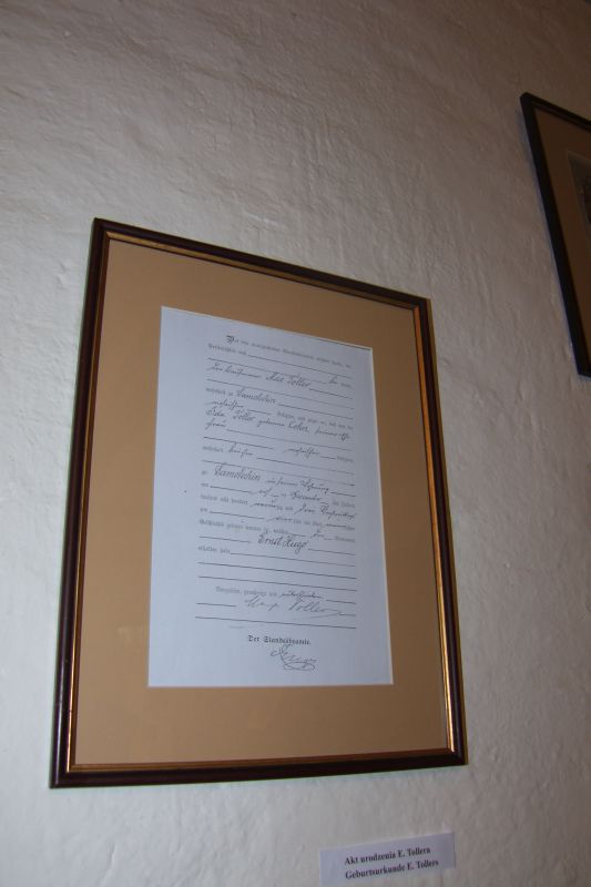 świadectwo urodzenia Hugo Tollera
